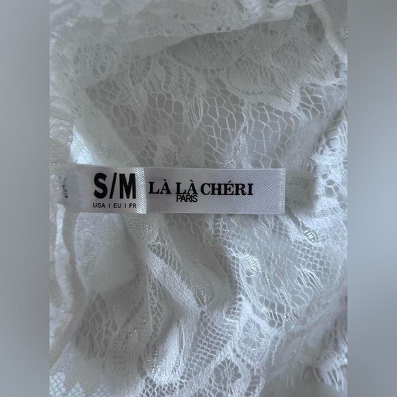 Oh La La Cheri Bridal Naomi Eyelash Lace Halter Teddy Women's Size S/M Paris - Picture 7 of 8